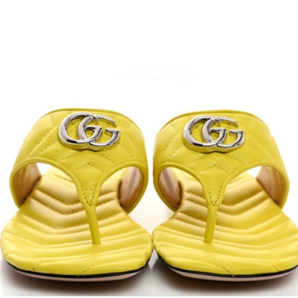 GUCCI Nappa Double G Marmont Thong Sandals - Picture 2 of 10